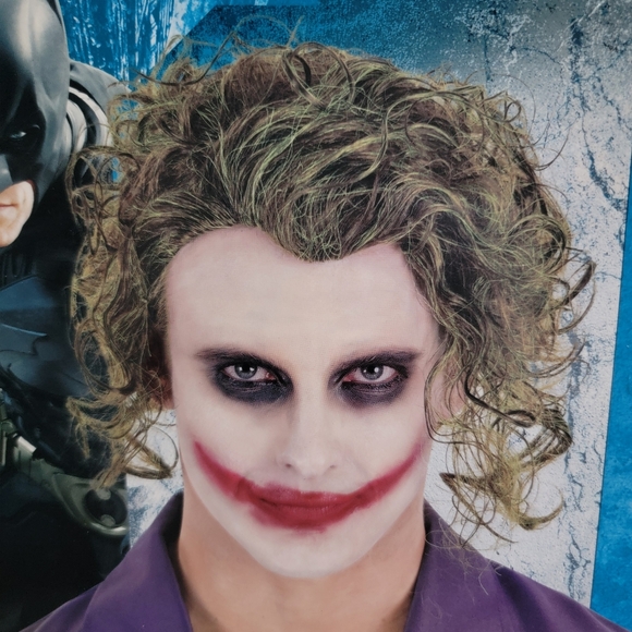 NWT Dark Knight Trilogy Joker Halloween Costume Wig OS Adults - Picture 4 of 4